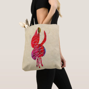 Fuchsia abstrakte Aquarellblüte Tasche