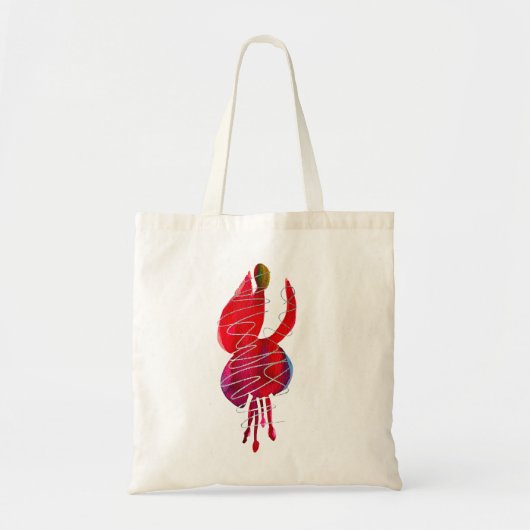 Fuchsia abstrakte Aquarellblüte Tragetasche (Vorne)