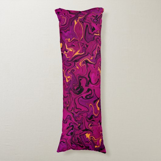 Fuchsia abstrakte Flüssigkeitskunst, kühn rosa Tex Seitenschläferkissen (Vorderseite Vertikal)