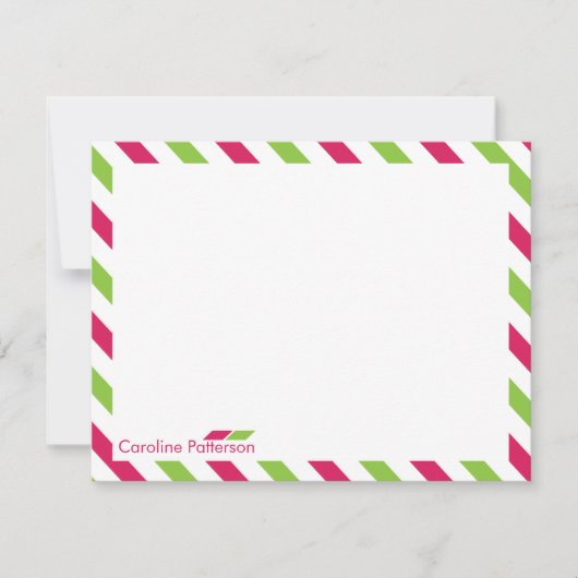 Fuchsia Airmail Personal Stationery Mitteilungskarte (Vorderseite)
