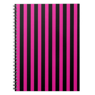 Fuchsia and black candy stripes notizblock