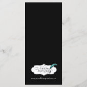 Fuchsia and Black Floral Filigree Wedding Menu Menükarte (Rückseite)