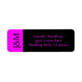 Fuchsia and Black Wedding Return Address Label (Vorne)