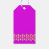 Fuchsia and Gold Indian Pattern Diwali Geschenkanhänger (Rückseite)