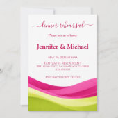 Fuchsia and Lime Green Dinner Rehearsal  Einladung (Vorderseite)