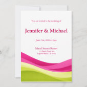 Fuchsia and Lime Green Modern Wedding  Invitation Einladung (Vorderseite)