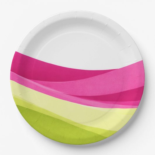 Fuchsia and Lime Green Pappteller (Vorderseite)