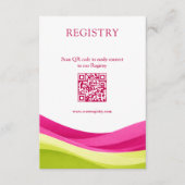 Fuchsia and Lime Green Registry & Honeymoon Fund Begleitkarte (Vorderseite)