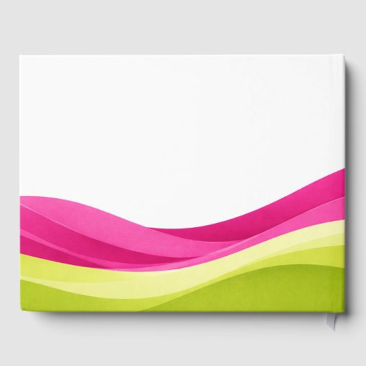 Fuchsia and Lime Green Wedding Gästebuch (Rückseite)