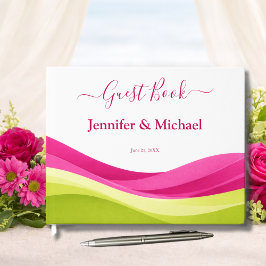 Fuchsia and Lime Green Wedding Gästebuch