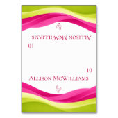 Fuchsia and Lime Green Wedding Place Card-Chicken Tischnummer (Vorderseite)