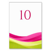Fuchsia and Lime Green Wedding Table Number Tischnummer (Vorderseite)