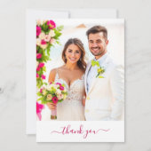 Fuchsia and Lime Green Wedding Thank You Card Dankeskarte (Vorderseite)