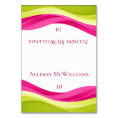Fuchsia and Lime Green Wedding Tischnummer (Vorderseite)