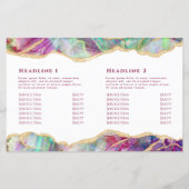 Fuchsia aquamarine opal design bifold brochure (Rückseite)