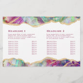 Fuchsia aquamarine opal design bifold brochure (Rückseite)