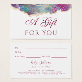 Fuchsia aquamarine opal design gift card