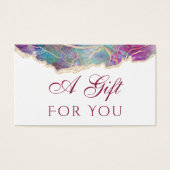 Fuchsia aquamarine opal design gift card (Vorderseite)