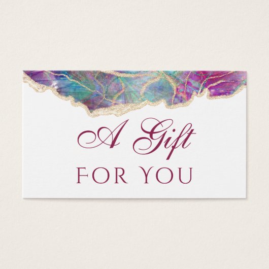 Fuchsia aquamarine opal design gift card (Vorderseite)