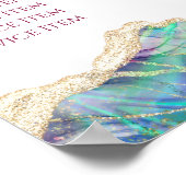 Fuchsia Aquamarine Opal Design Preisliste Poster (Ecke)