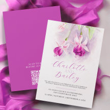 Fuchsia Aquarell Hochzeit