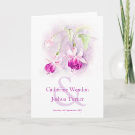 Fuchsia Aquarell lila-rosa Hochzeit Programm