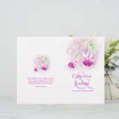 Fuchsia Aquarell lila rosa Hochzeitsprogramm (Stehend Vorderseite)