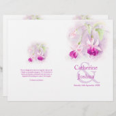 Fuchsia Aquarell lila rosa Hochzeitsprogramm (Vorne/Hinten)