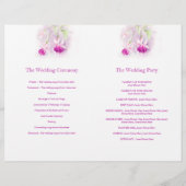 Fuchsia Aquarell lila rosa Hochzeitsprogramm (Rückseite)