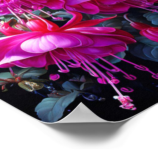 Fuchsia Aquarell Poster (Ecke)