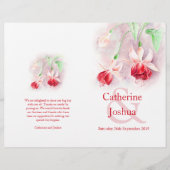 Fuchsia Aquarell Rosa Hochzeitsprogramm (Vorderseite)