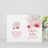 Fuchsia Aquarell Rosa Hochzeitsprogramm (Stehend Vorderseite)