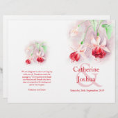 Fuchsia Aquarell Rosa Hochzeitsprogramm (Vorne/Hinten)