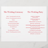 Fuchsia Aquarell Rosa Hochzeitsprogramm (Rückseite)