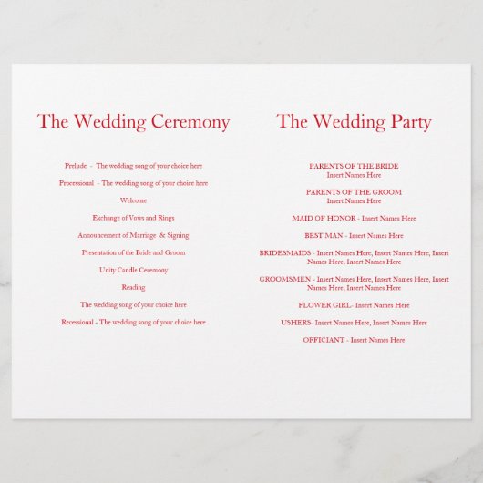 Fuchsia Aquarell Rosa Hochzeitsprogramm (Rückseite)