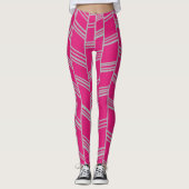 Fuchsia Art Deco Leggings (Vorderseite)