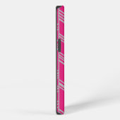 Fuchsia Art Deco Linien iPhone Hülle (Rechte Seite)