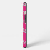 Fuchsia Art Deco Linien iPhone Hülle (Linke Seite)