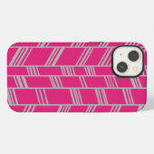 Fuchsia Art Deco Linien iPhone Hülle (Rückseite (Horizontal))