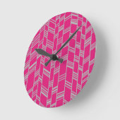 Fuchsia Art Deco Runde Wanduhr (Winkel)
