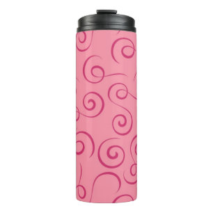 Fuchsia auf Pink Retro Lockenwirbel Spirale Thermosbecher