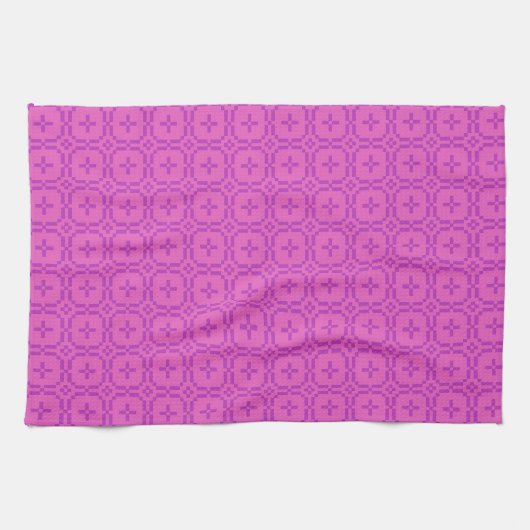 Fuchsia auf rosa Imitate Welsh TapestPattern Geschirrtuch (Horizontal)
