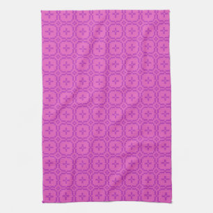 Fuchsia auf rosa Imitate Welsh TapestPattern Geschirrtuch
