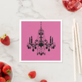 Fuchsia & Black Chandelier Napkin Serviette (Beispiel)