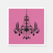 Fuchsia & Black Chandelier Napkin Serviette (Vorderseite)