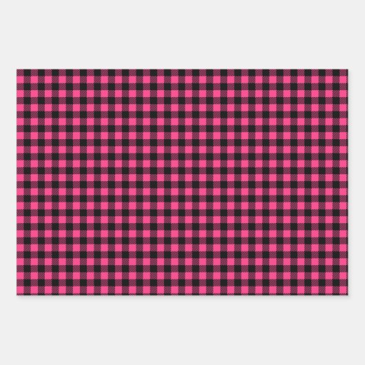 Fuchsia & Black Monogram Geschenkpapier Set (Vorderseite 3)