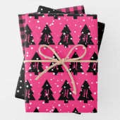 Fuchsia & Black Monogram Geschenkpapier Set (Beispiel)