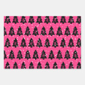 Fuchsia & Black Monogram Geschenkpapier Set (Vorderseite)