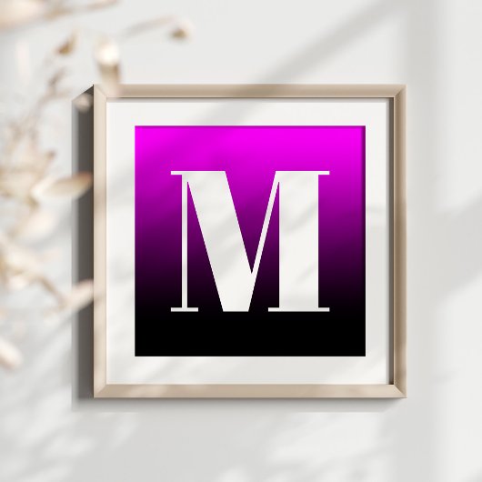 Fuchsia Black Ombre Poster