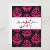 Fuchsia Black Paisley Wedding Save the Date (Vorderseite)